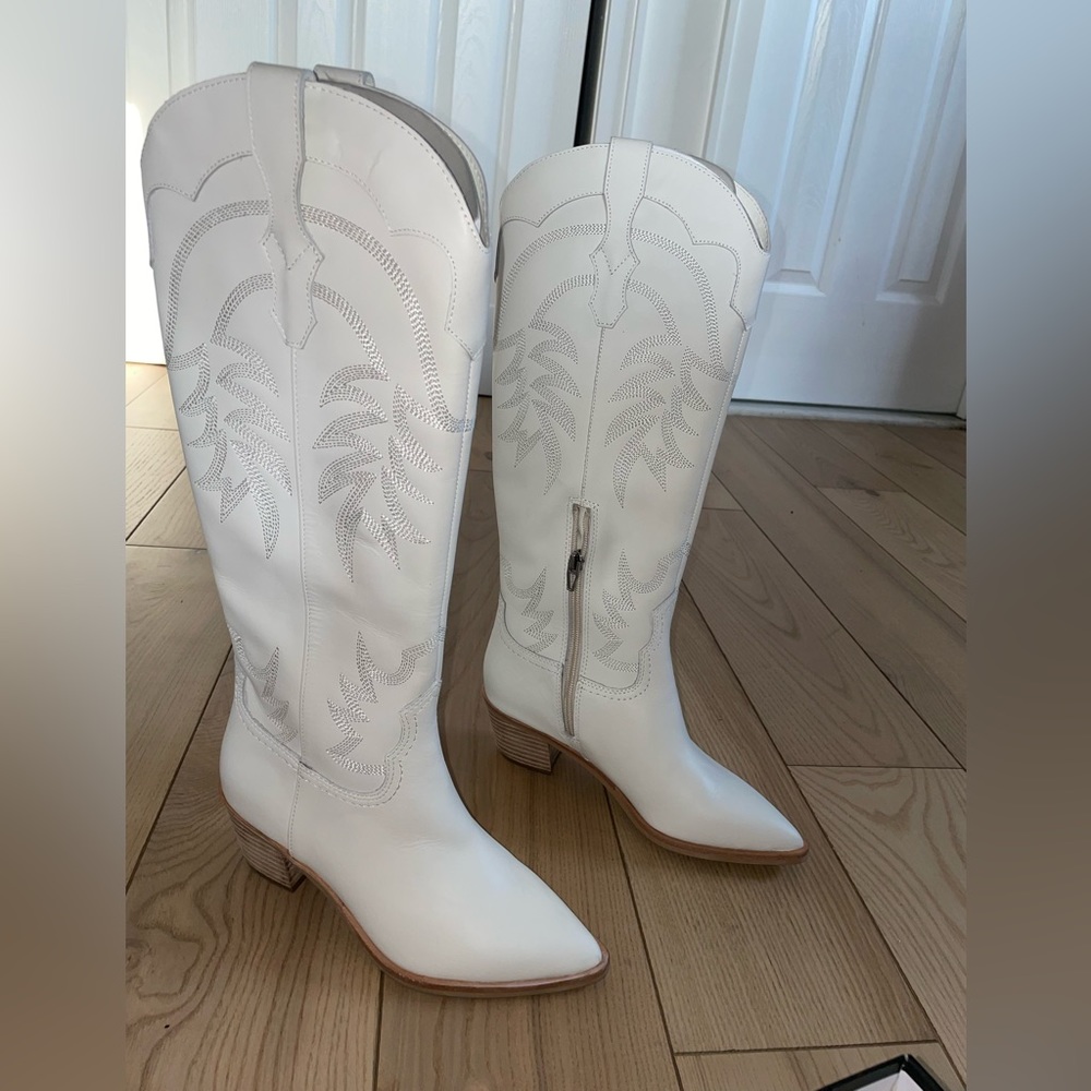 Dolce Vita White Cowboy Boots
